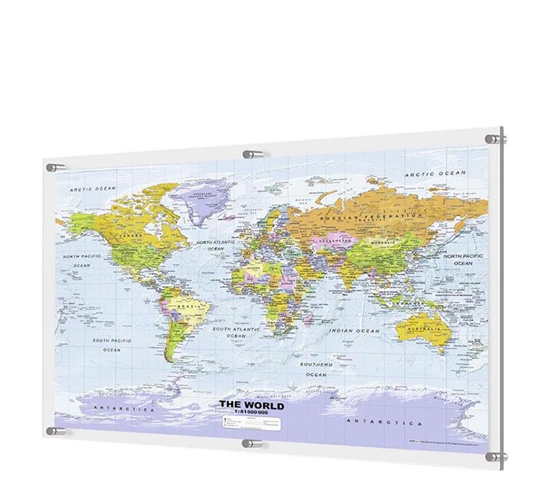 Wholesale custom acrylic wall world map poster frame